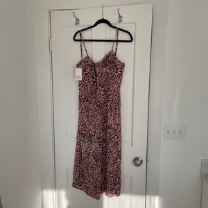 BuddyLove leopard print formal jumpsuit with cut out